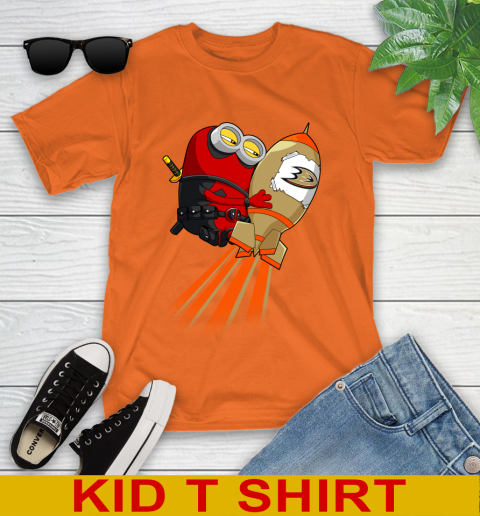 NHL Hockey Anaheim Ducks Deadpool Minion Marvel Shirt Youth T-Shirt 8