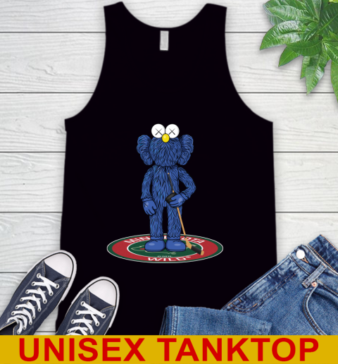 NHL Hockey Minnesota Wild Kaws Bff Blue Figure Shirt Tank Top - Image 3