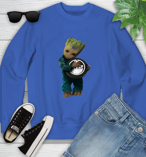 NHL Groot Guardians Of The Galaxy Hockey Sports Edmonton Oilers Youth Sweatshirt 8