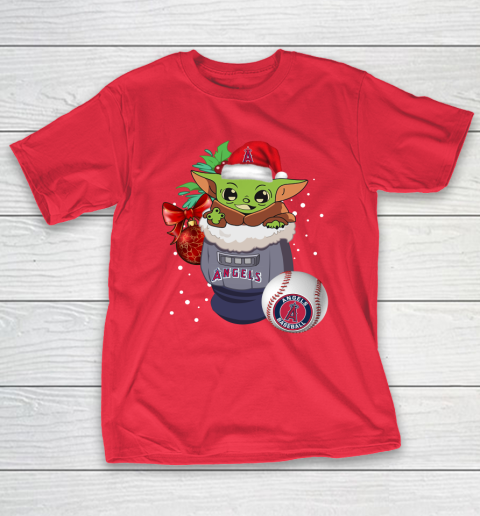 Los Angeles Angels Christmas Baby Yoda Star Wars Funny Happy MLB T-Shirt 10