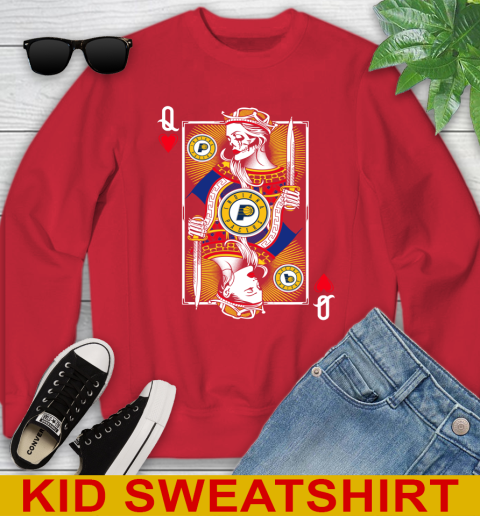 NBA Basketball Indiana Pacers The Queen Of Hearts Card Shirt Youth Sweatshirt 7
