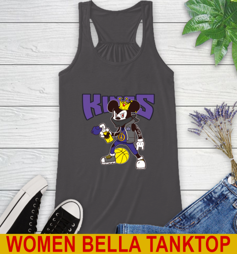 Sacramento Kings NBA Basketball Mickey Peace Sign Sports Racerback Tank 12