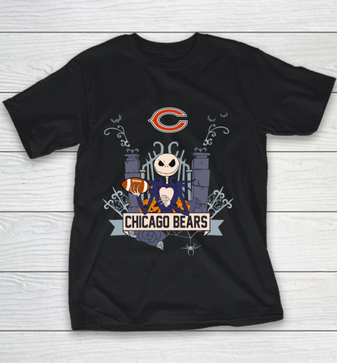 NFL Chicago Bears Football Jack Skellington Halloween Youth T-Shirt