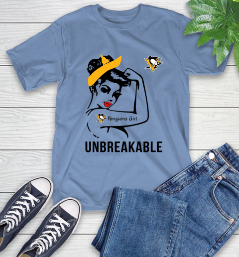 NHL Pittsburgh Penguins Girl Unbreakable Hockey Sports T-Shirt 11