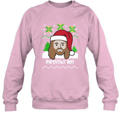 Jesus Birthday Boy Ugly Christmas Adult Crewneck Sweatshirt