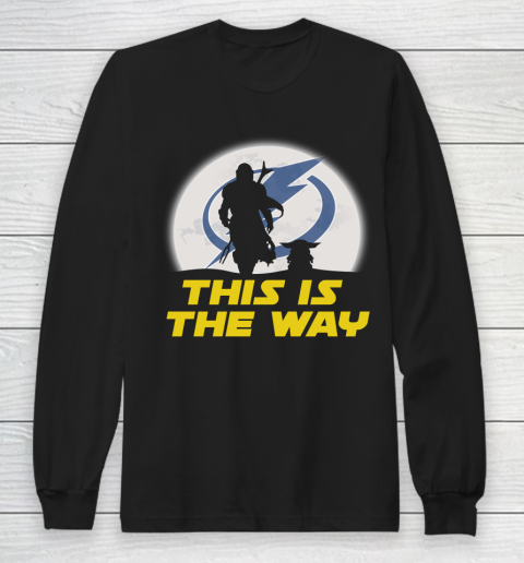 Tampa Bay Lightning NHL Ice Hockey Star Wars Yoda And Mandalorian This Is The Way Long Sleeve T-Shirt