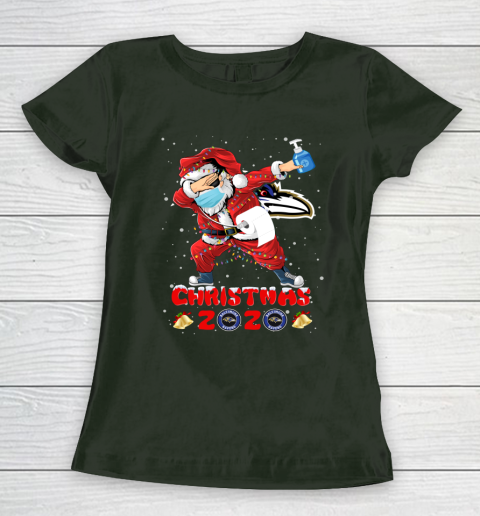 Baltimore Ravens Funny Santa Claus Dabbing Christmas 2020 NFL Women's T-Shirt 4