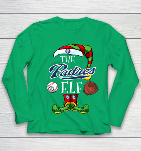 San Diego Padres Christmas ELF Funny MLB Youth Long Sleeve 4