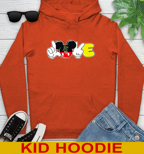 Oakland Athletics MLB Baseball Love Mickey Disney Sports Youth Hoodie 5