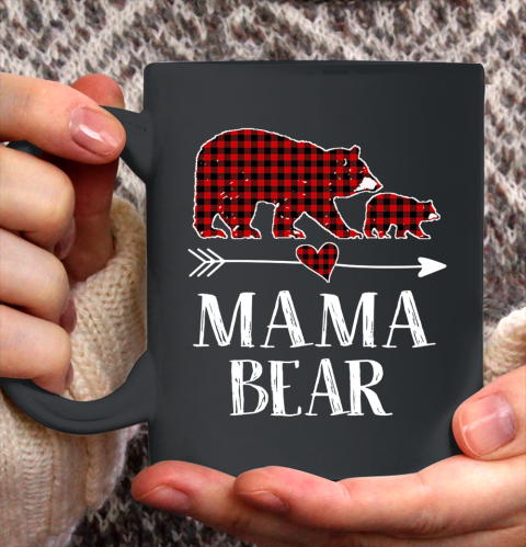 Mama Bear Christmas Pajama Red Plaid Buffalo Family Gift Ceramic Mug 11oz