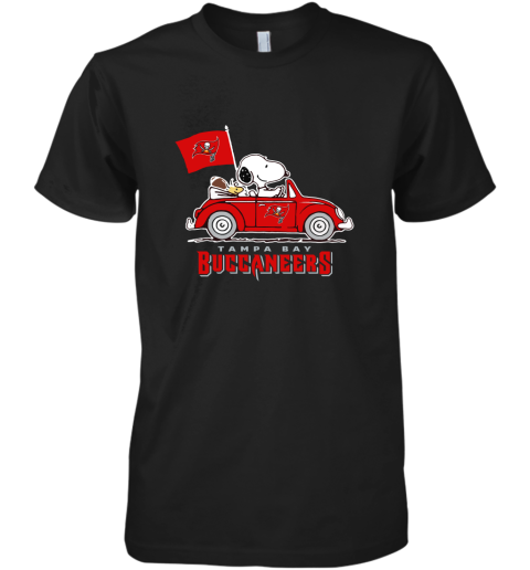 Snoopy And Woodstock Ride The Tampa Bay Buccaneers Car NFL Premium Men's T-Shirt