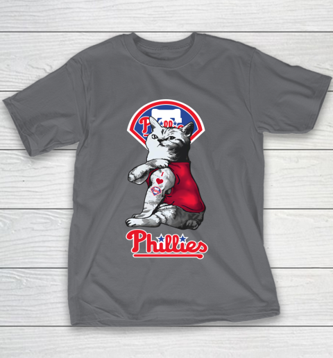 MLB Baseball My Cat Loves Philadelphia Phillies Youth T-Shirt 5
