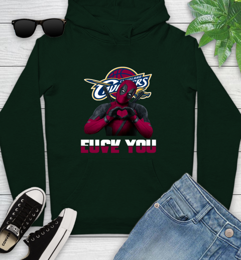 NBA Cleveland Cavaliers Deadpool Love You Fuck You Basketball Sports Youth Hoodie 14