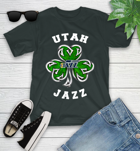 NBA Utah Jazz Three Leaf Clover St Patrick's Day Basketball Sports Youth T-Shirt 6