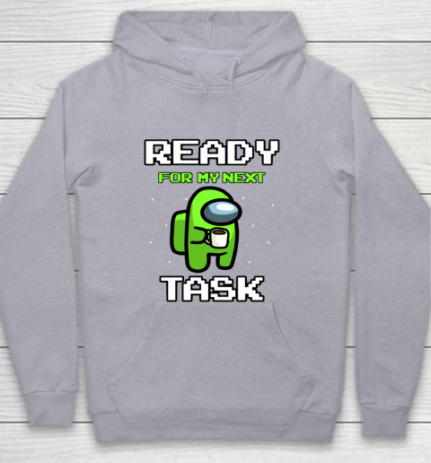 Among Us Shirt Ready For Work Green Youth Hoodie 4