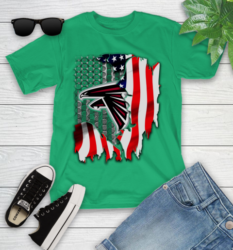 Atlanta Falcons NFL Football American Flag Youth T-Shirt 8