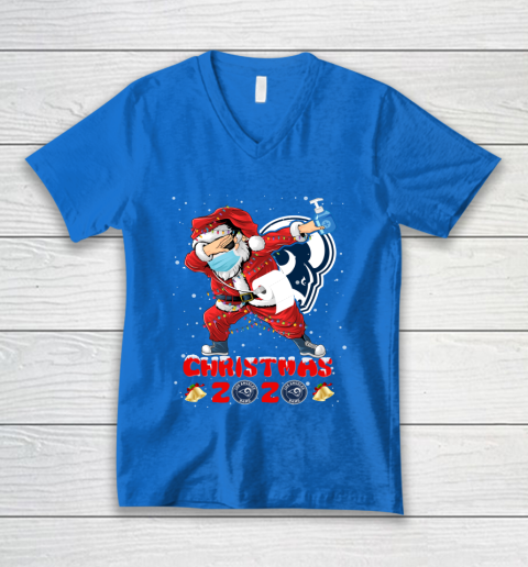 Los Angeles Rams Funny Santa Claus Dabbing Christmas 2020 NFL V-Neck T-Shirt 5