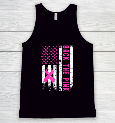Back The Pink Breast Cancer Awareness Flag Tank Top