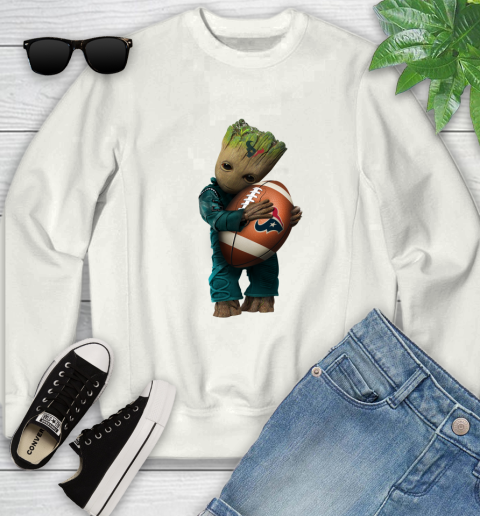 NFL Groot Guardians Of The Galaxy Football Sports Houston Texans Youth Sweatshirt