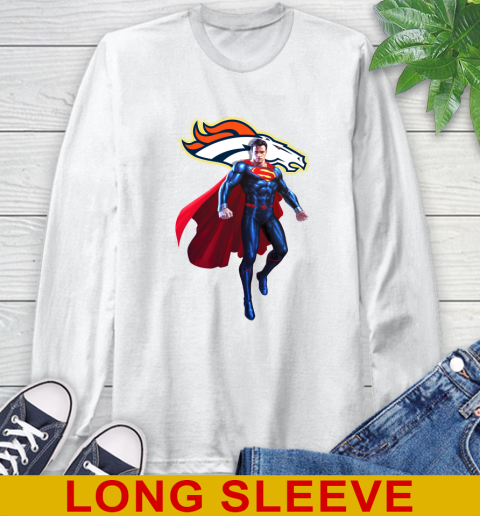 NFL Superman DC Sports Football Denver Broncos Long Sleeve T-Shirt