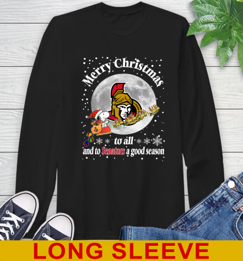 Ottawa Senators Merry Christmas To All And To Senators A Good Season NHL Hockey Sports Long Sleeve T-Shirt