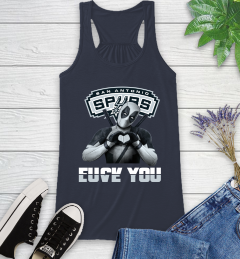 NBA San Antonio Spurs Deadpool Love You Fuck You Basketball Sports Racerback Tank 10