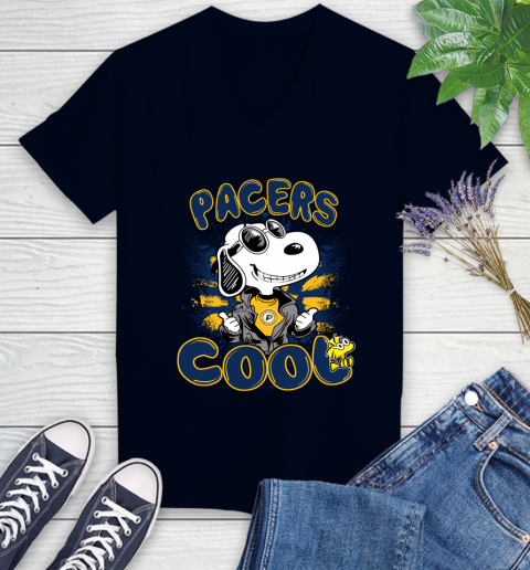 NBA Basketball Indiana Pacers Cool Snoopy Shirt Women's V-Neck T-Shirt 2