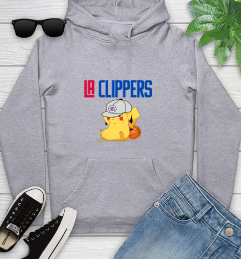 NBA Pikachu Basketball Sports Los Angeles Clippers Youth Hoodie 6