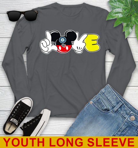 Seattle Mariners MLB Baseball Love Mickey Disney Sports Youth Long Sleeve 9