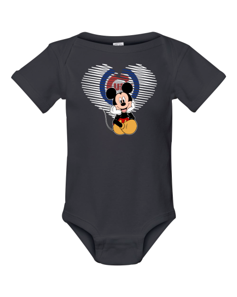 MLB Chicago Cubs The Heart Mickey Mouse Disney Baseball Infant Bodysuit