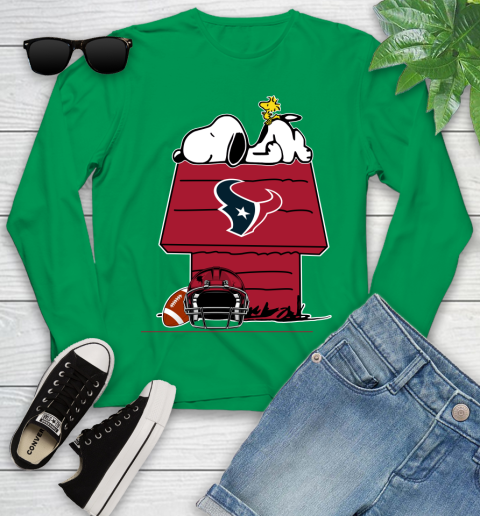 Houston Texans NFL Football Snoopy Woodstock The Peanuts Movie Youth Long Sleeve 6