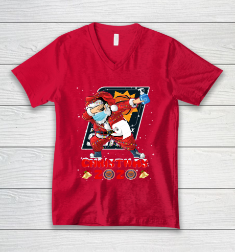 Phoenix Suns Funny Santa Claus Dabbing Christmas 2020 NBA V-Neck T-Shirt 6
