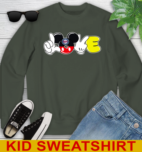 Minnesota Twins MLB Baseball Love Mickey Disney Sports Youth Sweatshirt 9