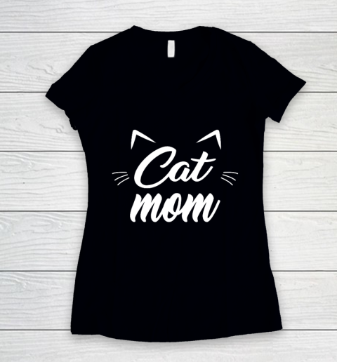 Vintage Best Cat Mom Ever T Shirt Cat Mother s day Women's V-Neck T-Shirt