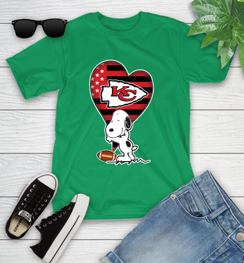 Kansas City Chiefs NFL Football The Peanuts Movie Adorable Snoopy Youth T-Shirt 6