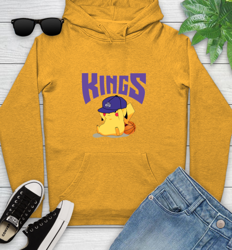 NBA Pikachu Basketball Sports Sacramento Kings Youth Hoodie 3