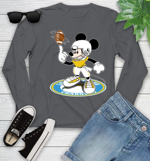 NFL Football Los Angeles Chargers Cheerful Mickey Disney Shirt Youth Long Sleeve 9 NFL Football Los Angeles Chargers Cheerful Mickey Disney Shirt Youth Long Sleeve - Image 9