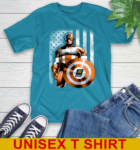 Phoenix Suns NBA Basketball Captain America Marvel Avengers American Flag Shirt T-Shirt 9