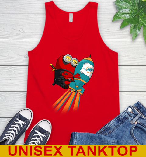 NFL Football Miami Dolphins Deadpool Minion Marvel Shirt Tank Top 5