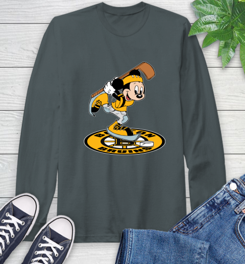 NHL Hockey Boston Bruins Cheerful Mickey Disney Shirt Long Sleeve T-Shirt 7