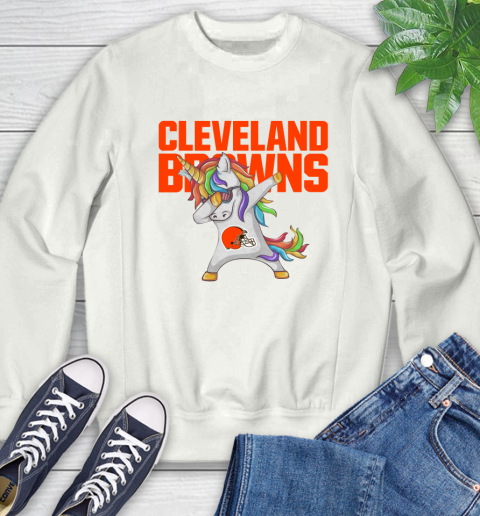 Cleveland Browns NFL Football Funny Unicorn Dabbing Sports Sweatshirt