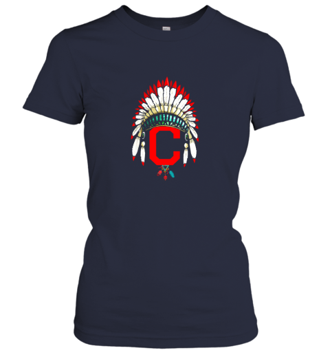 ft2q new cleveland hometown indian tribe vintage for baseball ladies t shirt 20 front navy
