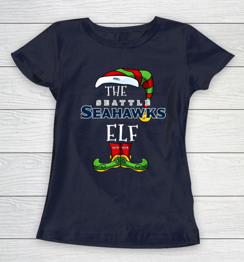 Seattle Seahawks Christmas ELF Funny NFL Women's T-Shirt 2