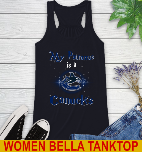 NHL Hockey Harry Potter My Patronus Is A Vancouver Canucks Racerback Tank 8