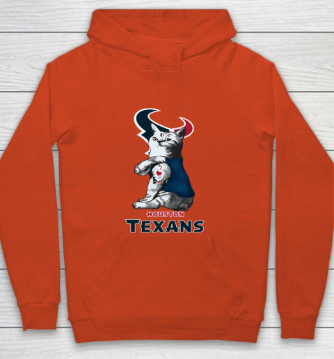 NFL Football My Cat Loves Houston Texans Youth Hoodie 3
