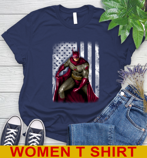 Miami Heat NBA Basketball Batman DC American Flag Shirt Women's T-Shirt 12