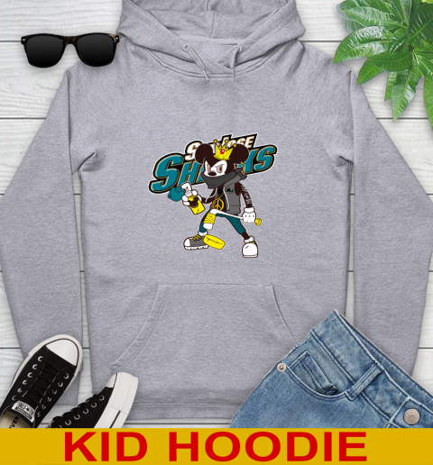 San Jose Sharks NHL Hockey Mickey Peace Sign Sports Youth Hoodie 6