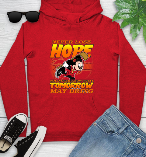 Calgary Flames NHL Hockey ootball Mickey Disney Never Lose Hope Youth Hoodie 12