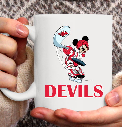 NHL Hockey New Jersey Devils Cheerful Mickey Mouse Shirt Ceramic Mug 11oz 2