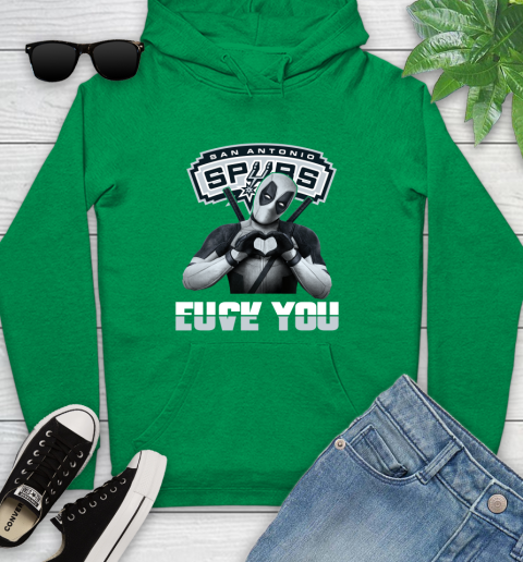 NBA San Antonio Spurs Deadpool Love You Fuck You Basketball Sports Youth Hoodie 9